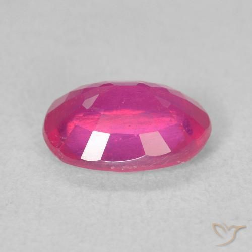 ياقوت Medium Dark-Pink طبيعي، بيضوي، 1.61 قيراط، قليلا جدا