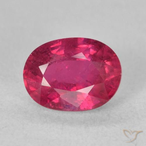 1.90ct طبيعي أحمر فاتح ياقوت, بيضوي, قليلا جدا