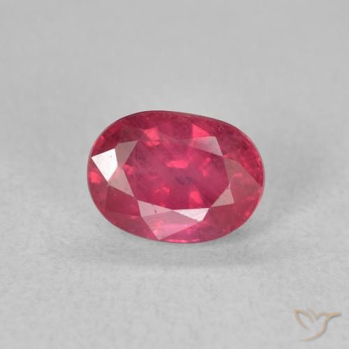 1.41ct طبيعي أحمر وردى ياقوت, بيضوي, قليلا جدا