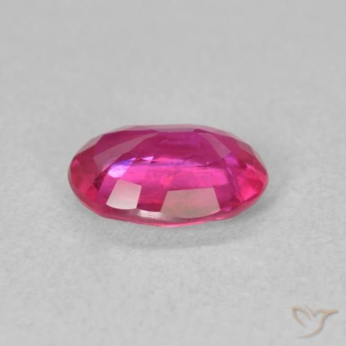 ياقوت Medium Dark-Pink طبيعي، بيضوي، 1.43 قيراط، قليلا جدا