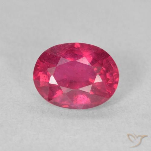 1.66ct طبيعي أحمر فاتح ياقوت, بيضوي, قليلا جدا