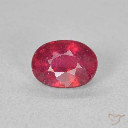 1.54ct طبيعي Medium Dark-Red ياقوت, بيضوي, قليلا جدا