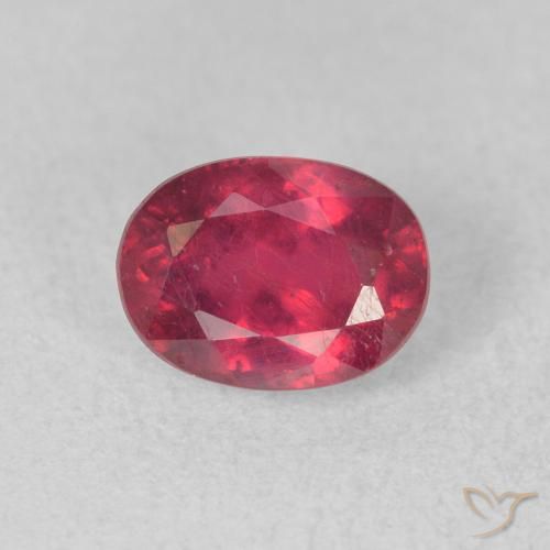 1.20ct طبيعي وردى محمر غامق ياقوت, بيضوي, قليلا جدا