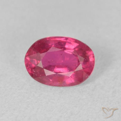 0.98ct طبيعي أحمر فاتح ياقوت, بيضوي, قليلا جدا