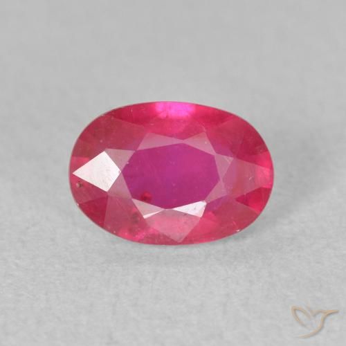 1.01ct طبيعي أحمر فاتح ياقوت, بيضوي, قليلا جدا