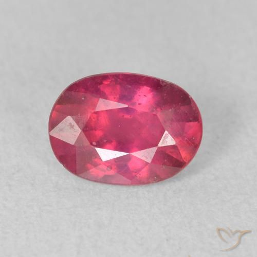 1.08ct طبيعي أحمر وردى ياقوت, بيضوي, قليلا جدا