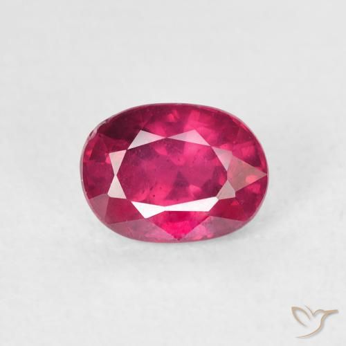 1.29ct طبيعي أحمر فاتح ياقوت, بيضوي, قليلا جدا