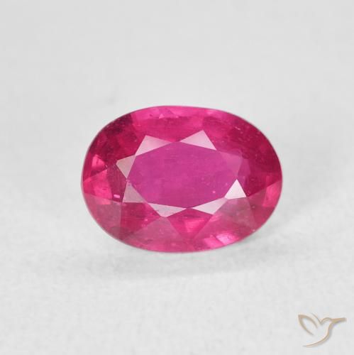 1.35ct طبيعي أحمر فاتح ياقوت, بيضوي, قليلا جدا