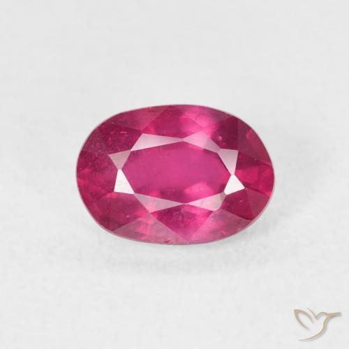 1.29ct طبيعي أحمر فاتح ياقوت, بيضوي, قليلا جدا