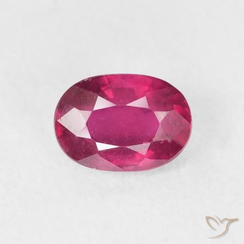 1.32ct طبيعي أحمر وردى ياقوت, بيضوي, قليلا جدا