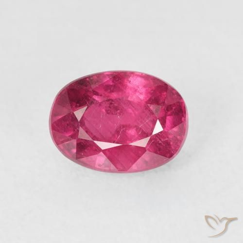 1.59ct طبيعي وردى داكن ياقوت, بيضوي, قليلا جدا
