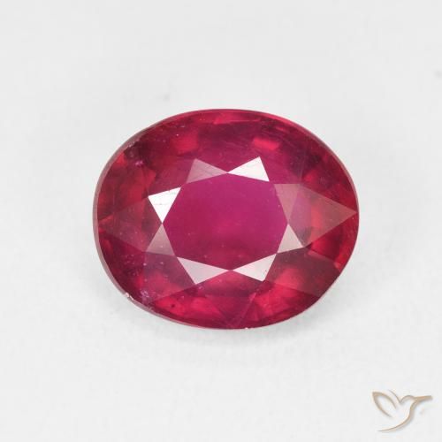 5.05ct طبيعي Medium Dark-Red ياقوت, بيضوي, قليلا جدا