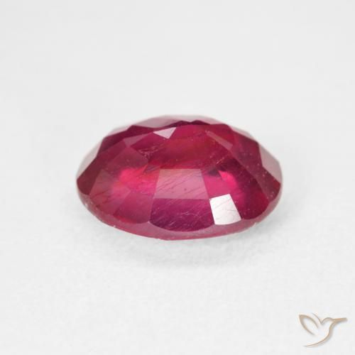 ياقوت Medium Dark-Red طبيعي، بيضوي، 5.05 قيراط، قليلا جدا