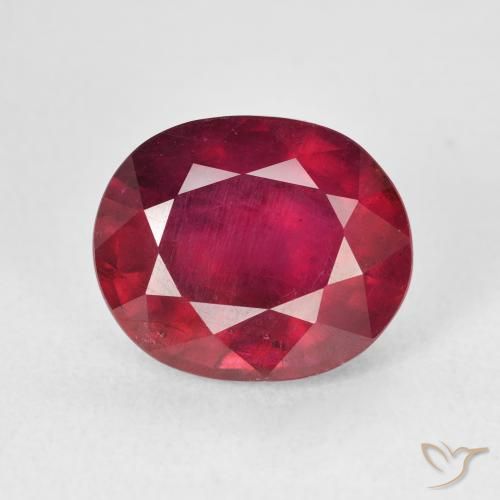 7.45ct طبيعي Medium Dark-Red ياقوت, بيضوي, قليلا جدا