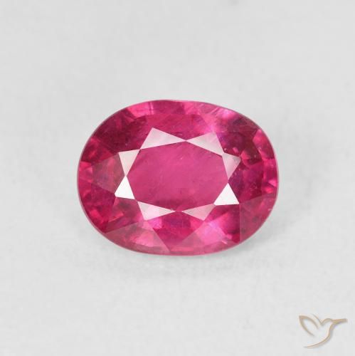 1.59ct طبيعي أحمر فاتح ياقوت, بيضوي, قليلا جدا