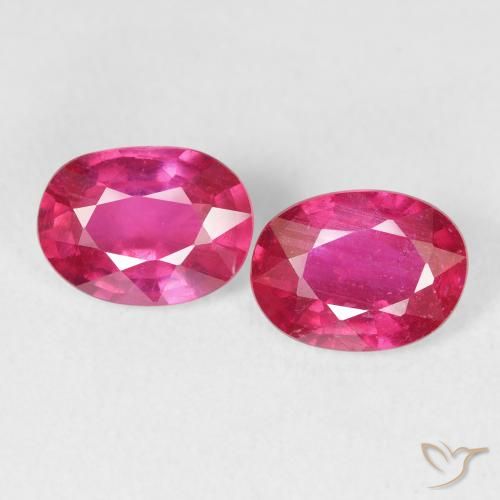 3.10ctw طبيعي Medium Dark-Pink ياقوت, بيضوي, قليلا جدا