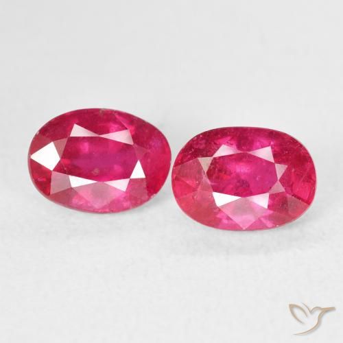 2.82ctw طبيعي Medium Dark-Pink ياقوت, بيضوي, قليلا جدا, Photo A