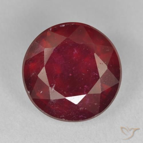 12.44ct طبيعي أحمر النبيذ ياقوت, دائري, VS-SI