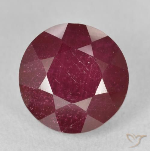 5.73ct طبيعي احمر غامق ياقوت, دائري, VS-SI