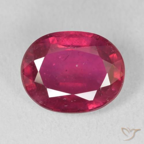 3.29ct طبيعي أحمر وردى ياقوت, بيضوي, VS-SI