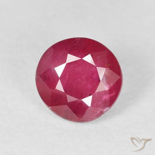 1.36ct طبيعي أحمر متوسط ياقوت, دائري, VS-SI