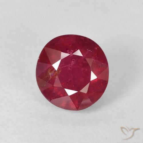1.99ct طبيعي أحمر غامق ياقوت, دائري, VS-SI