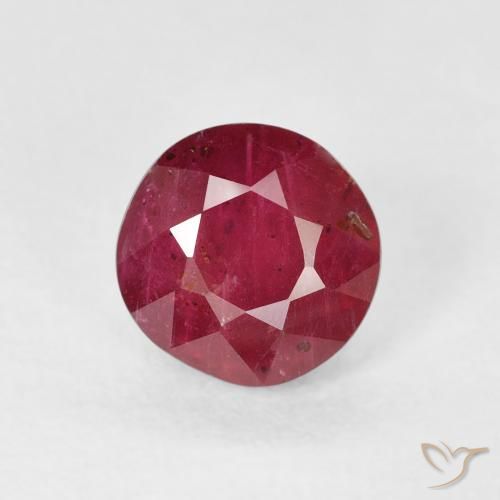 1.68ct طبيعي أحمر غامق ياقوت, دائري, VS-SI