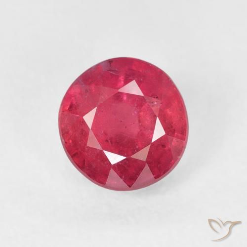 1.35ct طبيعي أحمر وردى ياقوت, دائري, VS-SI