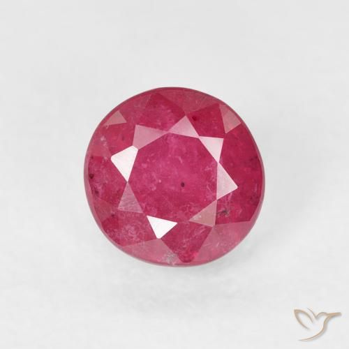 0.80ct طبيعي اوردي امحمر ياقوت, دائري, VS-SI