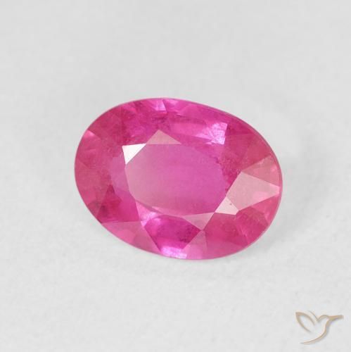 ياقوت Medium Dark-Pink طبيعي، بيضوي، 1.55 قيراط، VS-SI