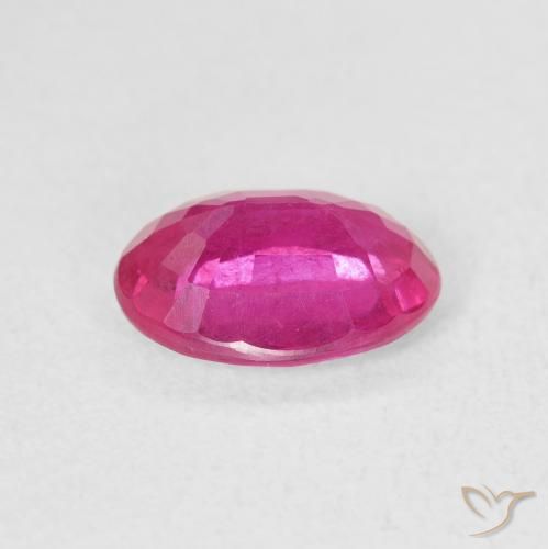 ياقوت Medium Dark-Pink طبيعي، بيضوي، 1.55 قيراط، VS-SI