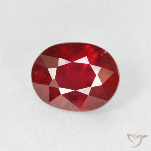 2.09ct طبيعي أحمر غامق ياقوت, بيضوي, قليلا جدا