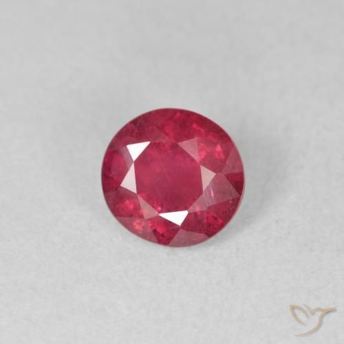 1.08ct طبيعي قرمزى غامق ياقوت, دائري, VS-SI