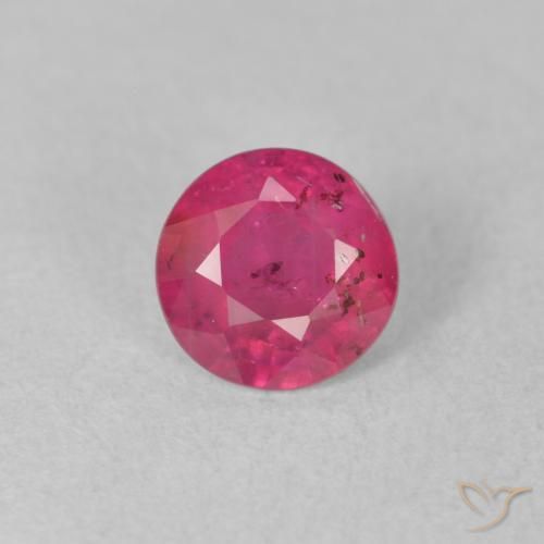 1.34ct طبيعي اوردي امحمر ياقوت, دائري, VS-SI