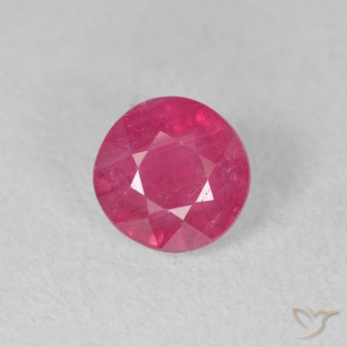 1.48ct طبيعي أحمر متوسط ياقوت, دائري, VS-SI