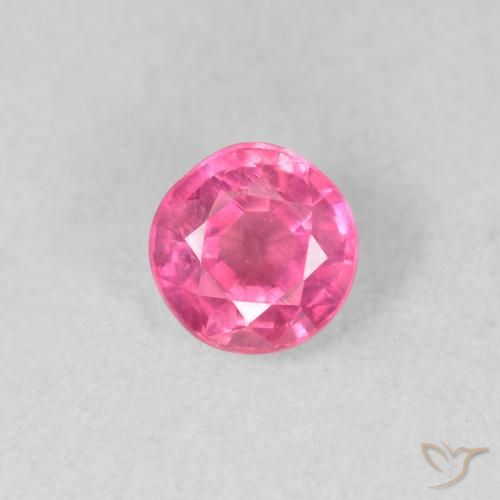 0.82ct طبيعي وردى متوسط ياقوت, دائري, VS-SI