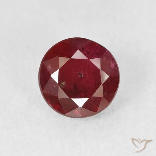 1.36ct طبيعي أحمر النبيذ ياقوت, دائري, VS-SI