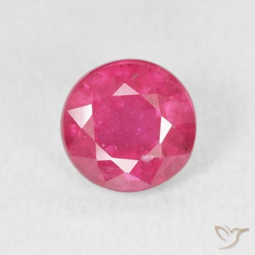 1.60ct طبيعي وردى متوسط ياقوت, دائري, قليلا جدا