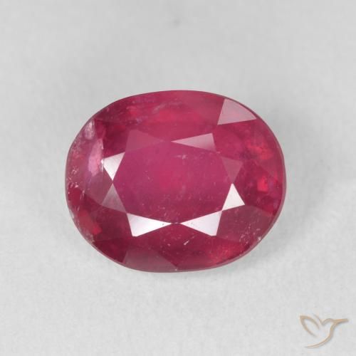 3.36ct طبيعي قرمزى غامق ياقوت, بيضوي, VS-SI