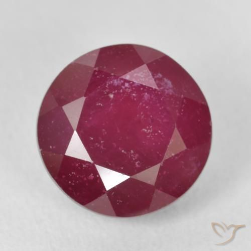 5.93ct طبيعي وردى محمر غامق ياقوت, دائري, VS-SI