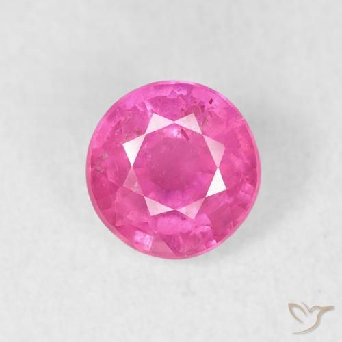0.98ct طبيعي وردي فاقع ياقوت, دائري, VS-SI