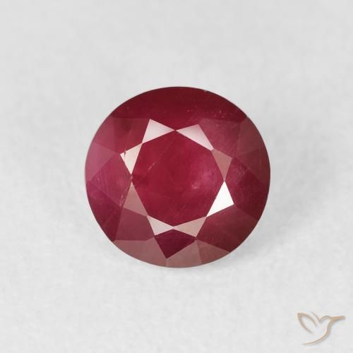 1.63ct طبيعي أحمر دموى ياقوت, دائري, VS-SI