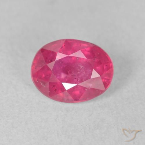 1.53ct طبيعي وردى متوسط ياقوت, بيضوي, VS-SI
