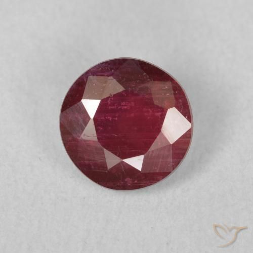 1.46ct طبيعي احمر غامق ياقوت, دائري, VS-SI