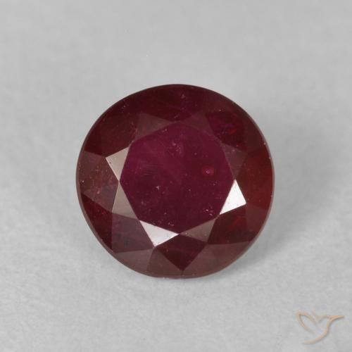 0.86ct طبيعي أحمر غامق ياقوت, دائري, VS-SI