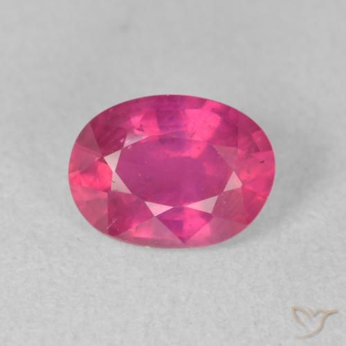 1.53ct طبيعي أحمر فاتح ياقوت, بيضوي, VS-SI