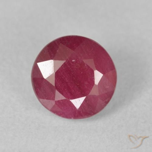 1.88ct طبيعي وردى محمر غامق ياقوت, دائري, VS-SI