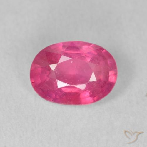 1.55ct طبيعي وردى متوسط ياقوت, بيضوي, VS-SI