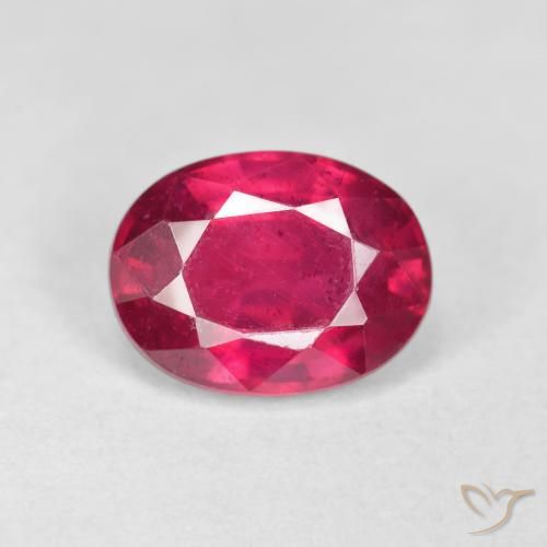 1.89ct طبيعي وردى محمر غامق ياقوت, بيضوي, قليلا جدا