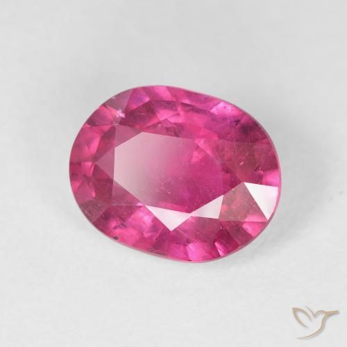 ياقوت Medium Dark-Pink طبيعي، بيضوي، 3.45 قيراط، قليلا جدا